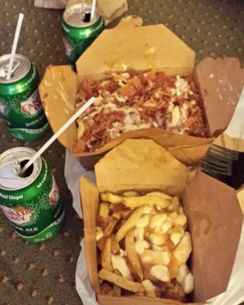 yummy poutine and canada dry